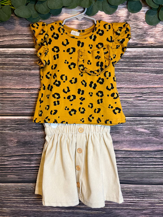 Brown Leopard Dress Set