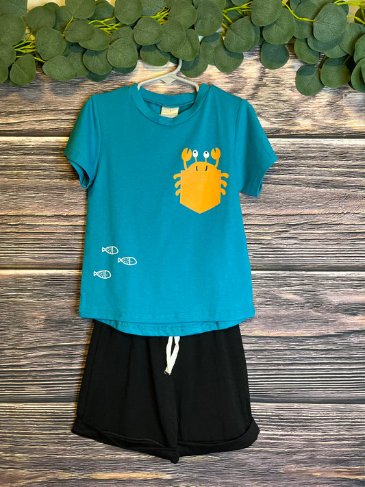 Blue Crab Boy Shorts Set