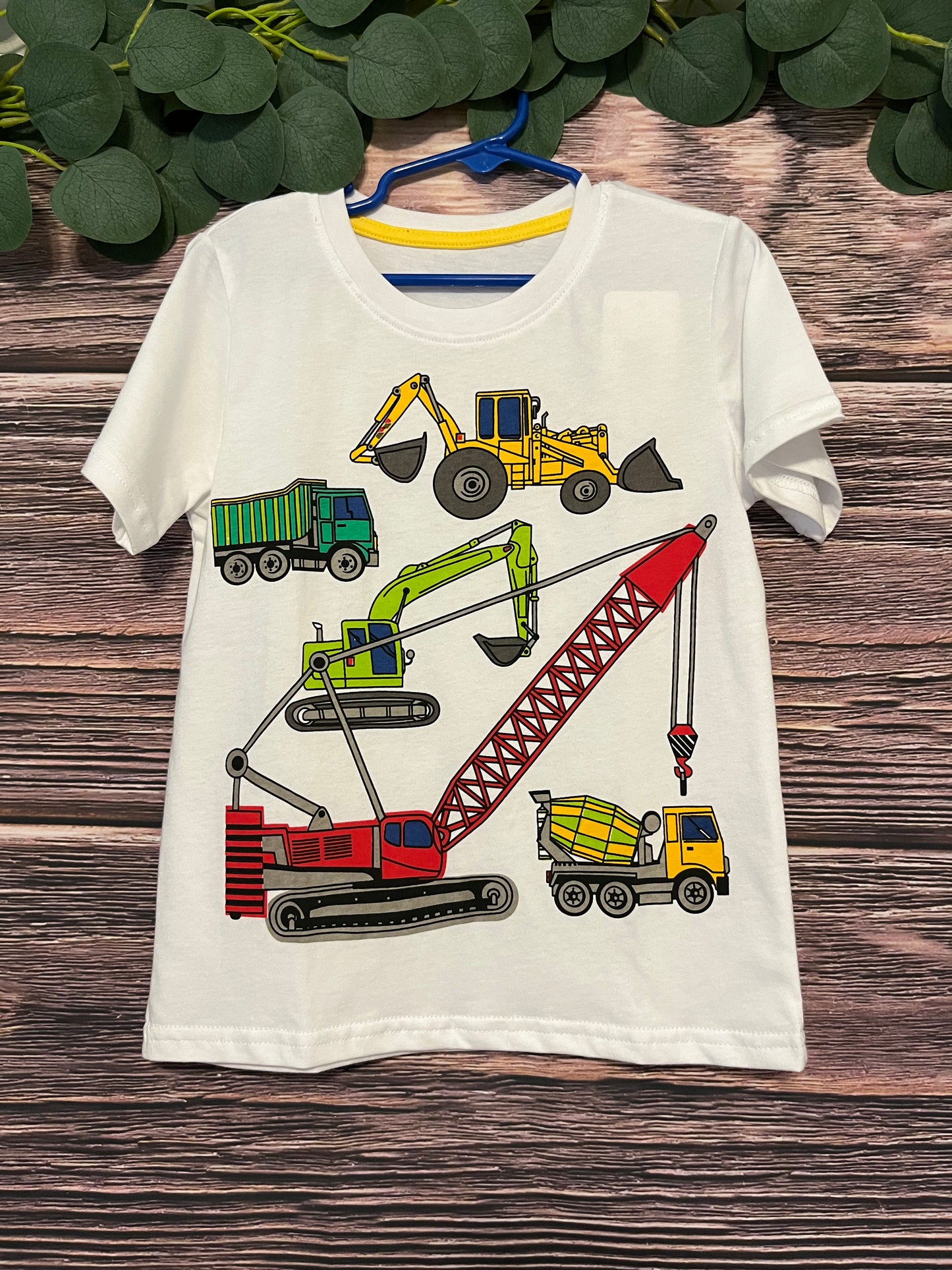 White Construction Vehicle Shirt