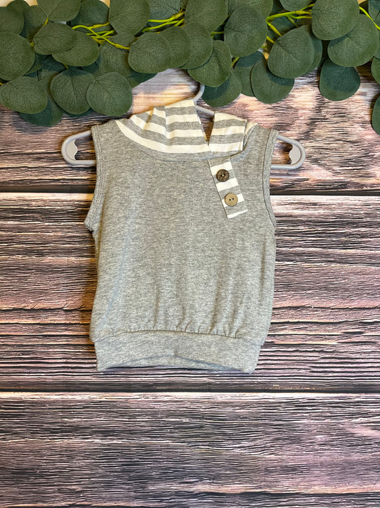 Grey Stripe Hoodie Baby Shorts Set