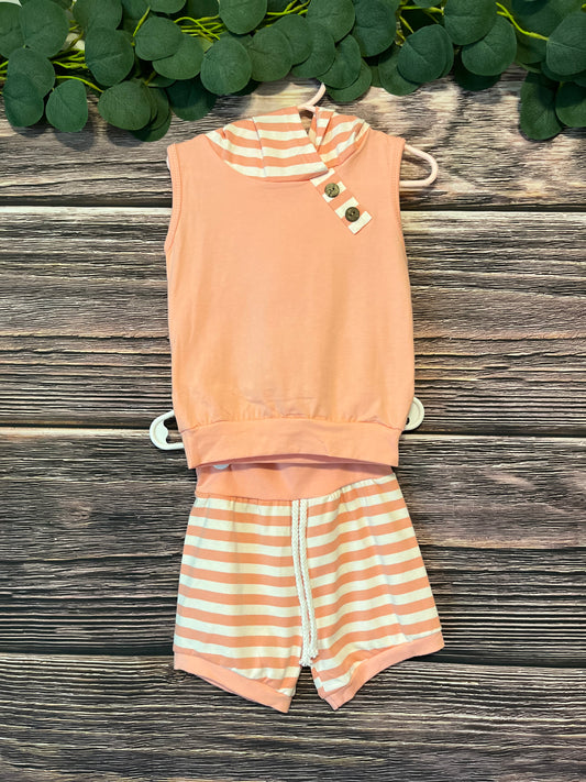 Pink Striped Infant Set