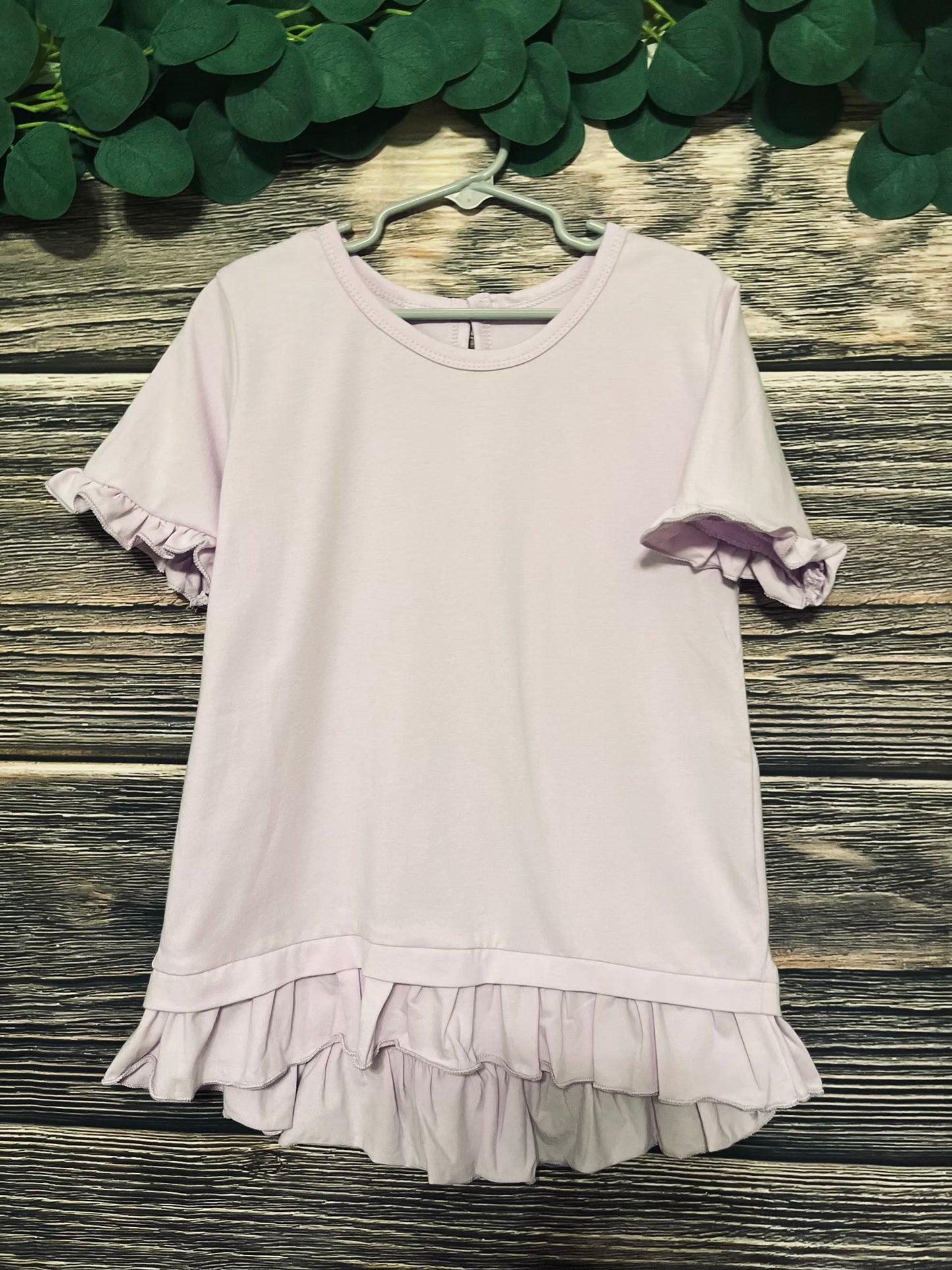 Girls Lavender Ruffle Shirt