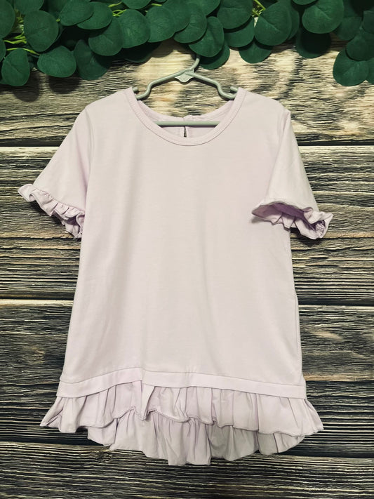 Girls Lavender Ruffle Shirt