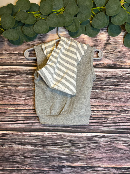 Grey Stripe Hoodie Baby Shorts Set