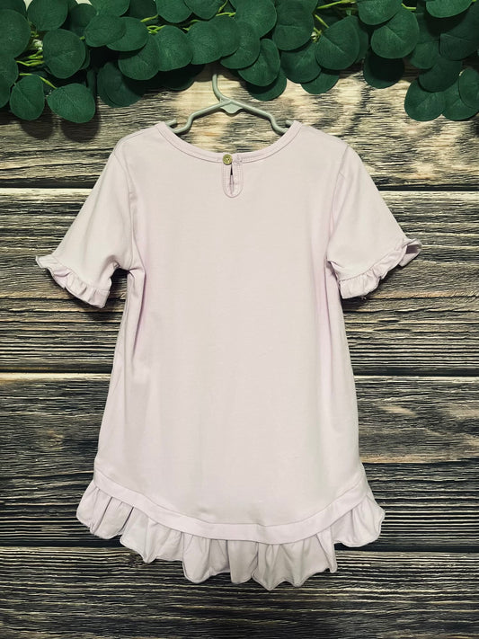 Girls Lavender Ruffle Shirt