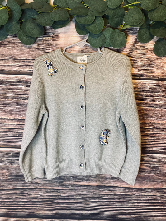 Light Grey Floral Button Cardigan