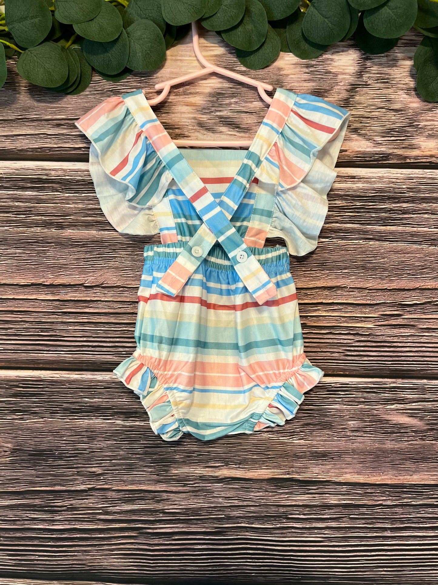 Multicolored Striped Infant Romper