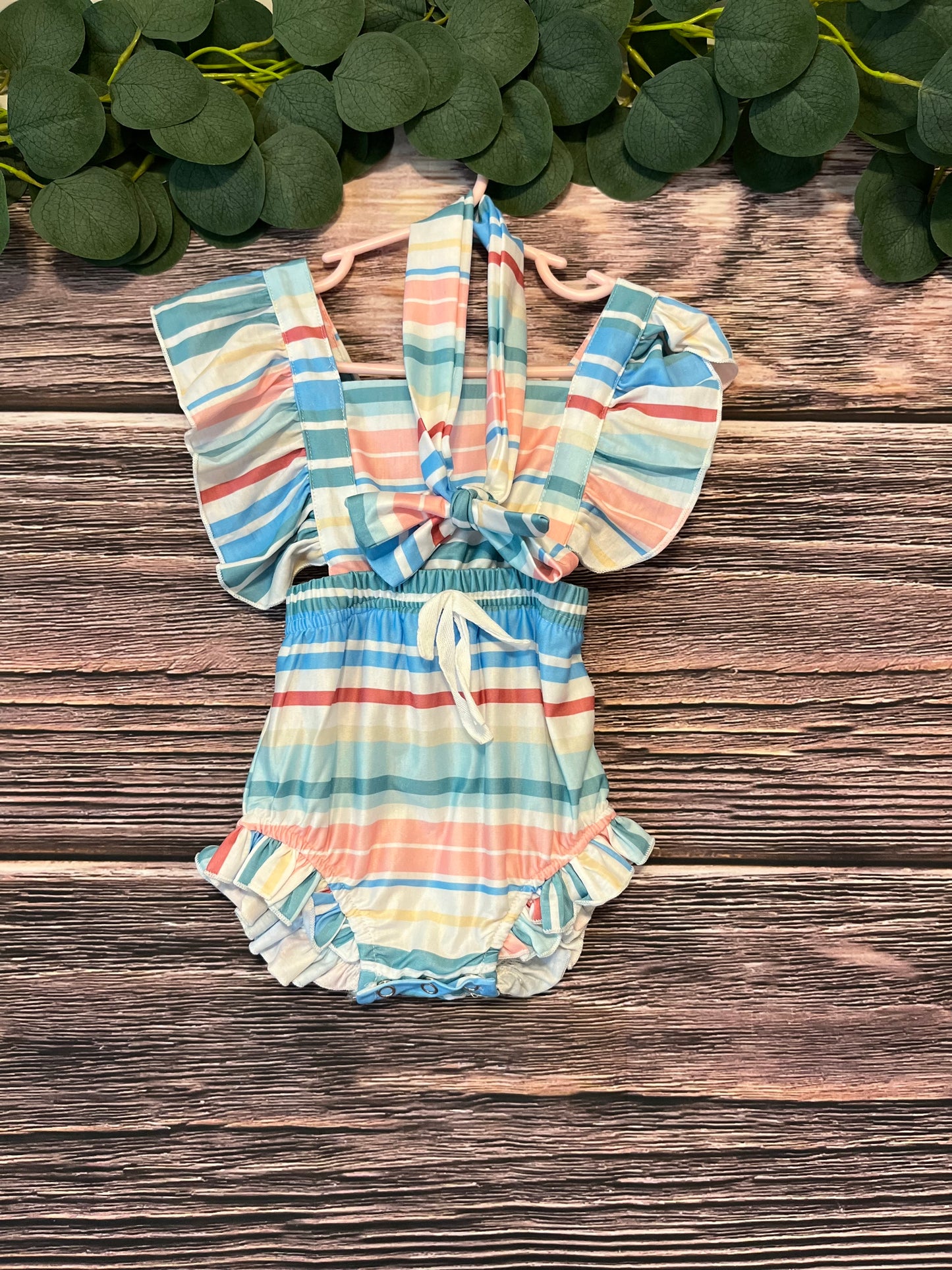 Multicolored Striped Infant Romper