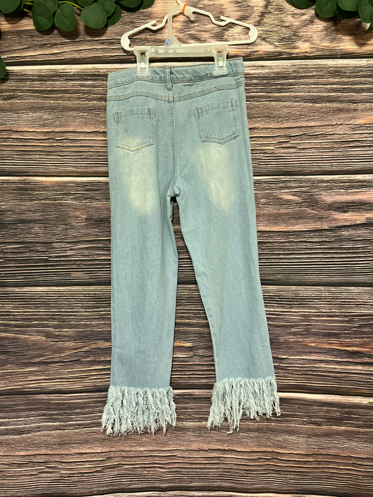 Tassel Crop Denim Jeans