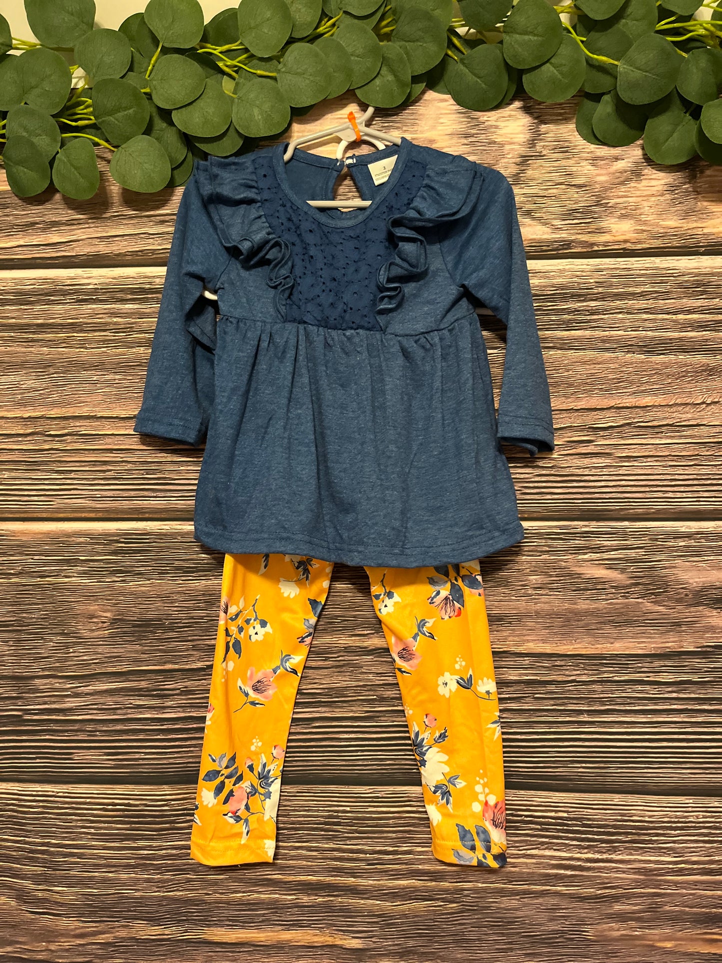 Mustard Floral Pants Set