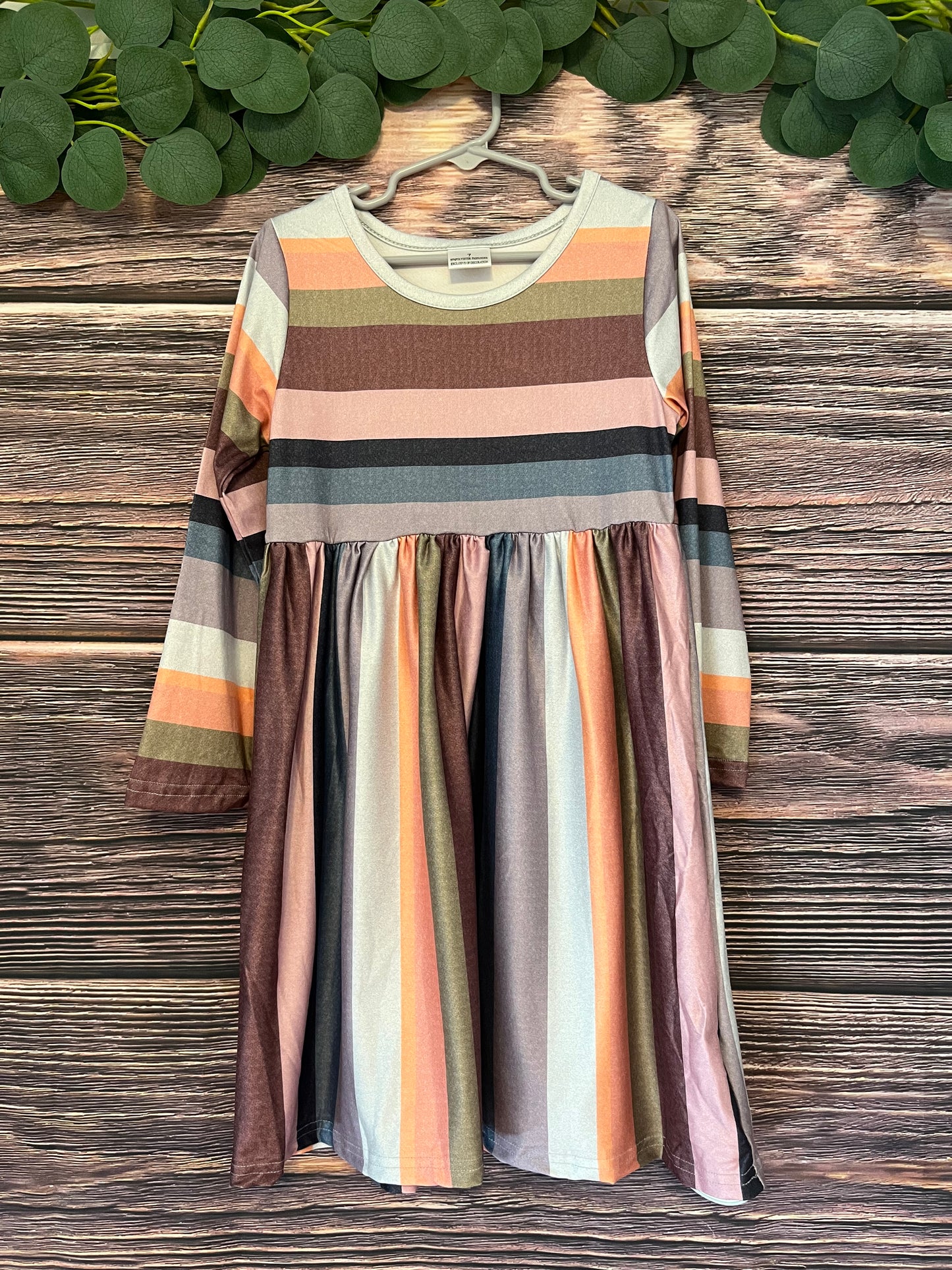 Multi-color Striped Long Sleeve Dress