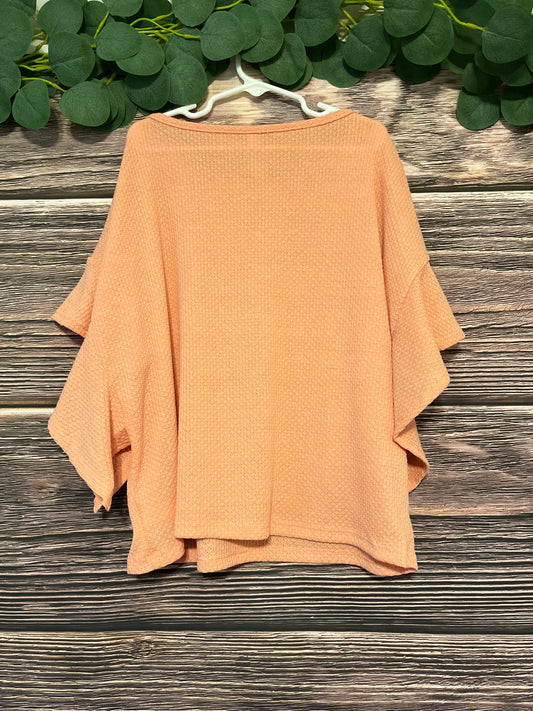 Coral Ruffle Sleeves Shirt